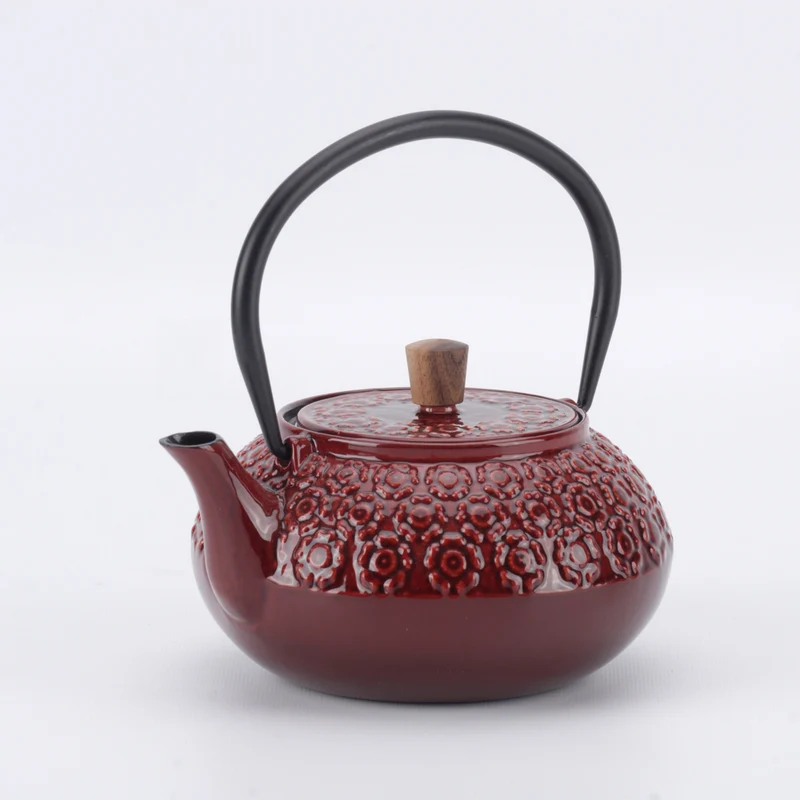 Minimal - Théière en fonte émaillée Minimal - Sakura Rouge - 0,6 L