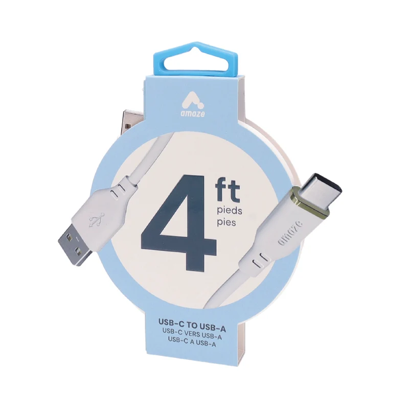 Amaze - Câble 4 pieds USB-A vers C - blanc