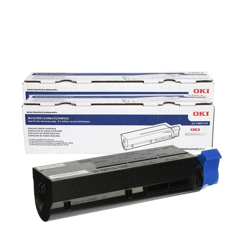 Okidata - 45807110 B432/512 Toner OEM - Rendement Standard - Noir - Paquet de 2