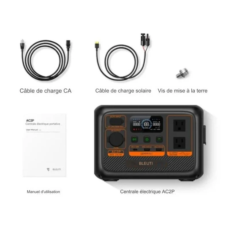 Bluetti - Centrale électrique portative AC2P de la série Premium et panneau solaire SP200L