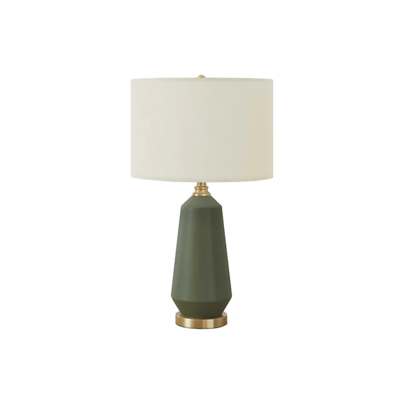 Monarch Specialties - Luminaire - 26 po H Lampe De Table - Céramique Verte - Abat-Jour Ivoire / Crème - Contemporain