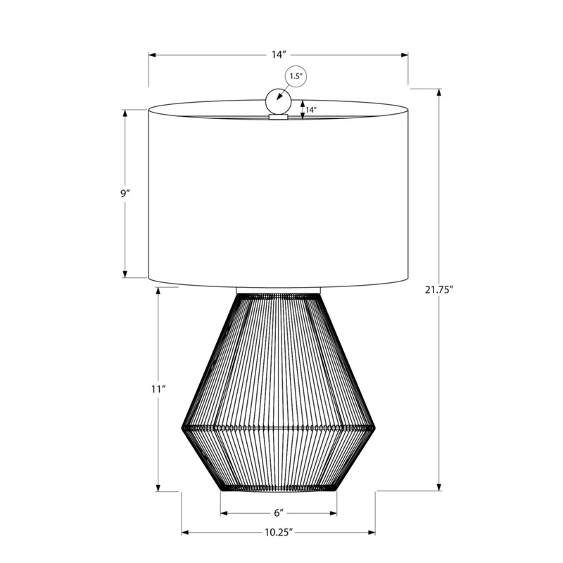 Monarch Specialties - Luminaire - 22 po H Lampe De Table - Cordage Brun - Abat-Jour Beige - Transitionnel