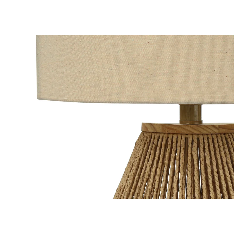 Monarch Specialties - Luminaire - 22 po H Lampe De Table - Cordage Brun - Abat-Jour Beige - Transitionnel