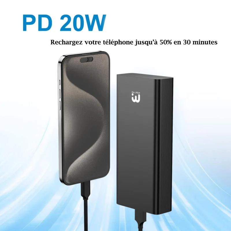 MyBat - Batterie externe Pro 20 000 mAh 20 W - Noir