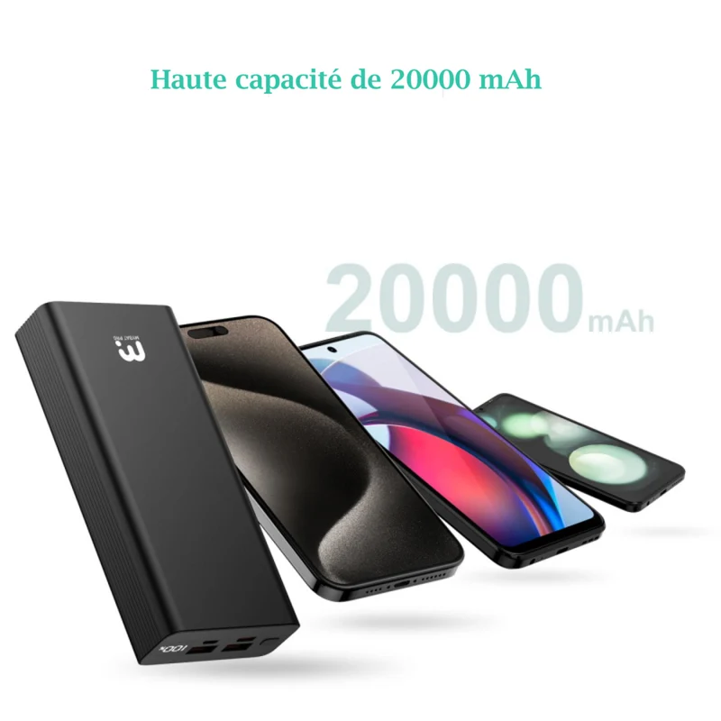 MyBat - Batterie externe Pro 20 000 mAh 20 W - Noir