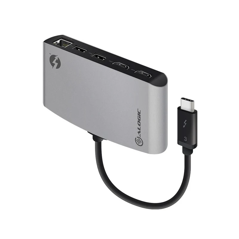 ALOGIC - Station d'accueil portable ThunderBolt 3 double HDMI avec 4K - Gris sidéral
