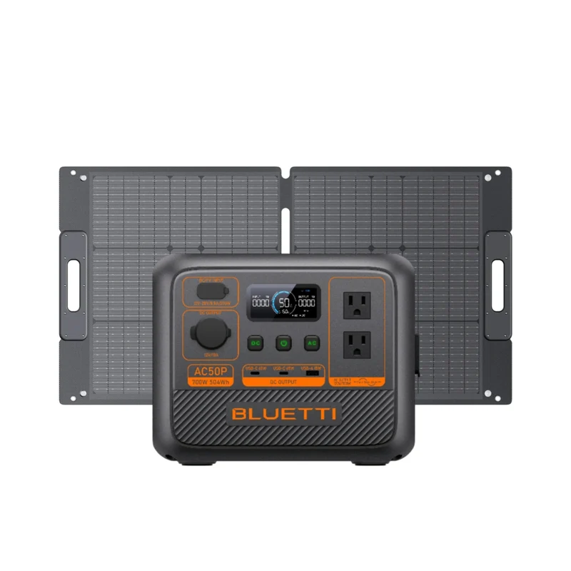 Bluetti - Centrale électrique portable Premium Series AC50P et panneau solaire SP100L
