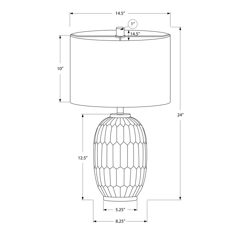 Monarch Specialties - Luminaire - 24 po H Lampe De Table - Résine Crème - Abat-Jour Ivoire / Crème - Transitionnel