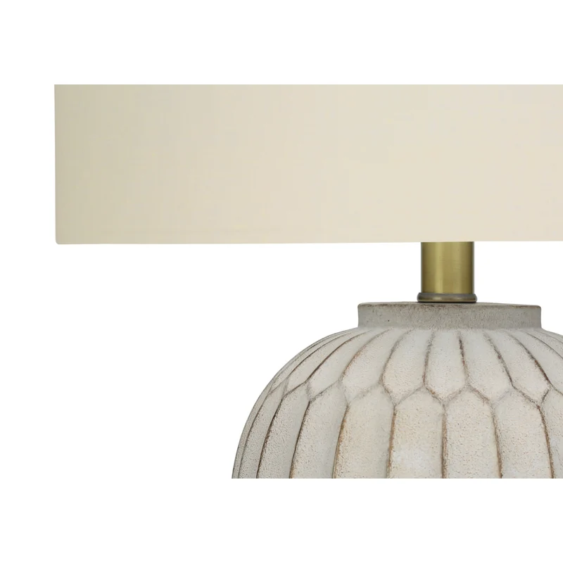 Monarch Specialties - Luminaire - 24 po H Lampe De Table - Résine Crème - Abat-Jour Ivoire / Crème - Transitionnel
