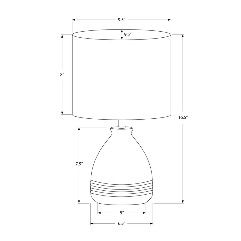 Monarch Specialties - Luminaire - 17 po H Lampe De Table - Crème Céramique - Abat-Jour Ivoire / Crème - Moderne