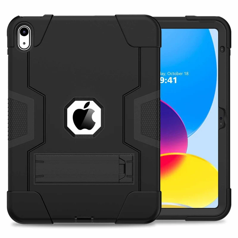 Bulk Packaging - Étui robuste avec support intégré pour iPad 10.9" 2022 10e génération - Noir