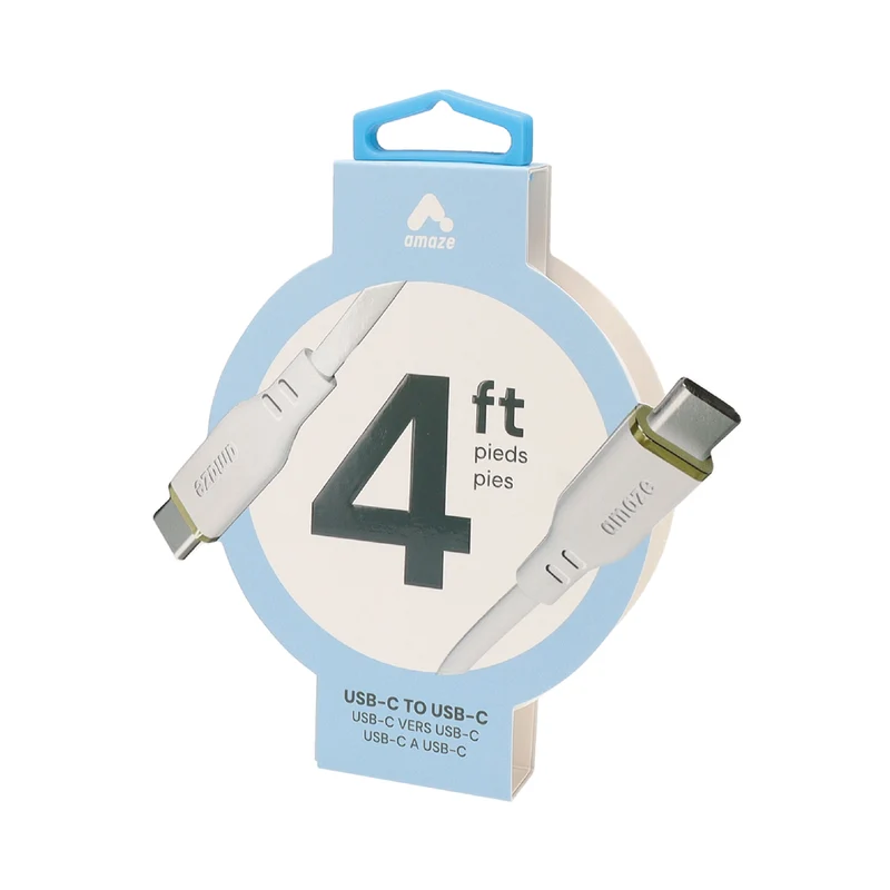 Amaze 4' USB-C to C Cable - White