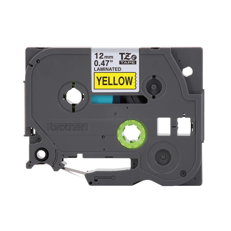 Brother Genuine TZe631 Laminated Tape for P-touch Label Makers - 12 mm wide x 8 m long - Black on Yellow