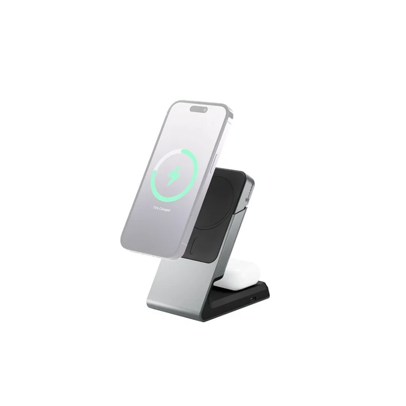 ALOGIC Matrix 2-in-1 Magnetic Smartphone/Earphone Charging Dock - Black