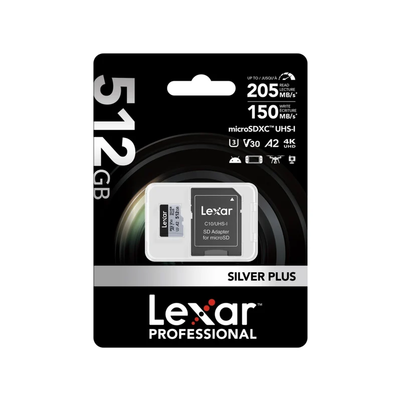 Lexar SILVER PLUS microSDXC Memory Card - 512GB - Silver
