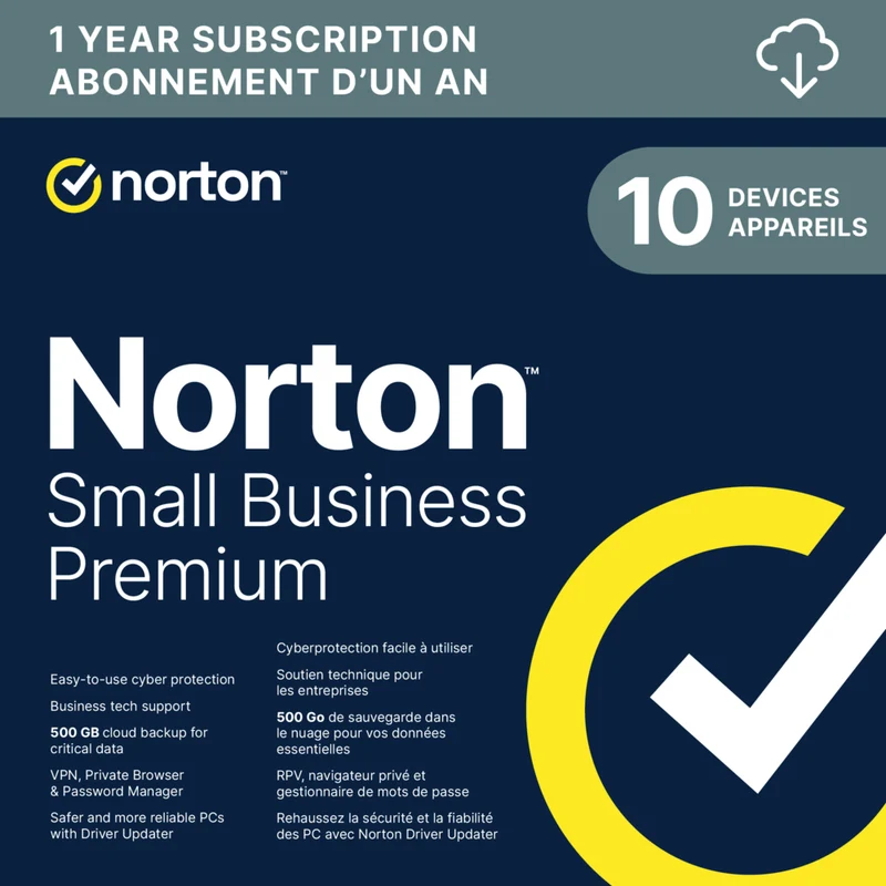 Norton Small Business Premium, Business Cybersecurity with Antivirus - 10 Devices - 1 Year Subscription [Digital Download]