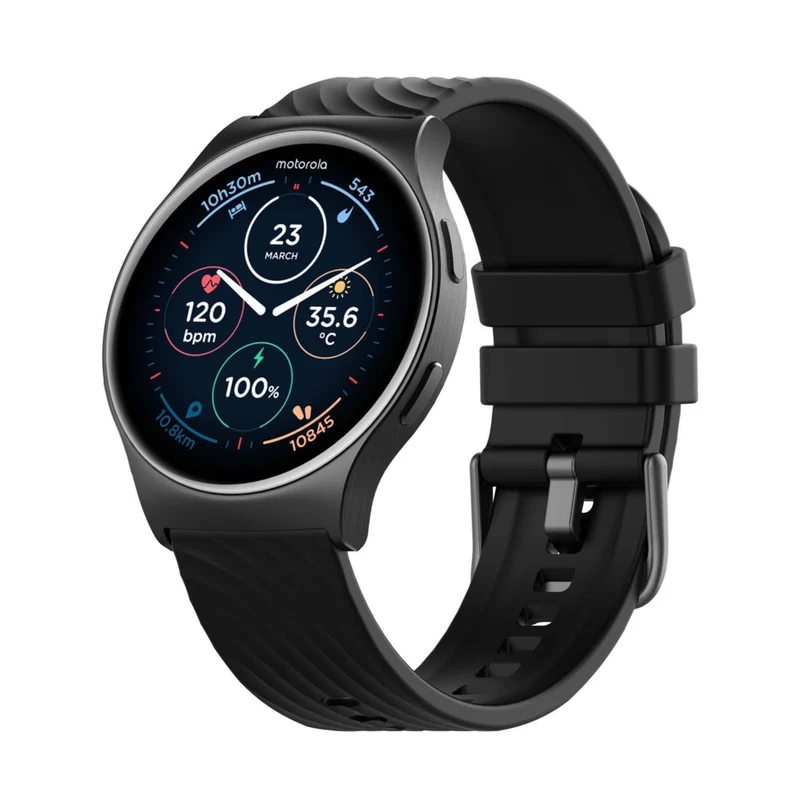 Motorola MotoWatch 120 - 45mm - AI & Advanced Health Tracking - Black