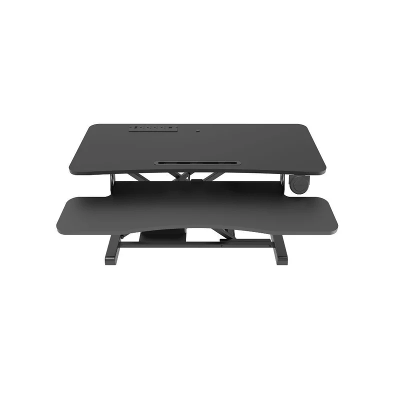 Rocelco - Bureau réglable électrique de 38 po avec CA/USB et tapis antifatigue - Noir