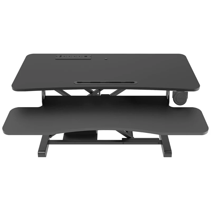 Rocelco - Bureau réglable électrique de 38 po avec CA/USB et tapis antifatigue - Noir