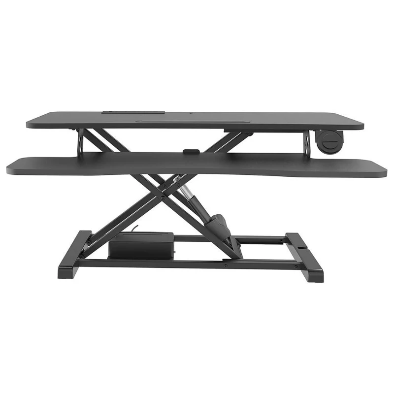 Rocelco - Bureau réglable électrique de 38 po avec CA/USB et tapis antifatigue - Noir