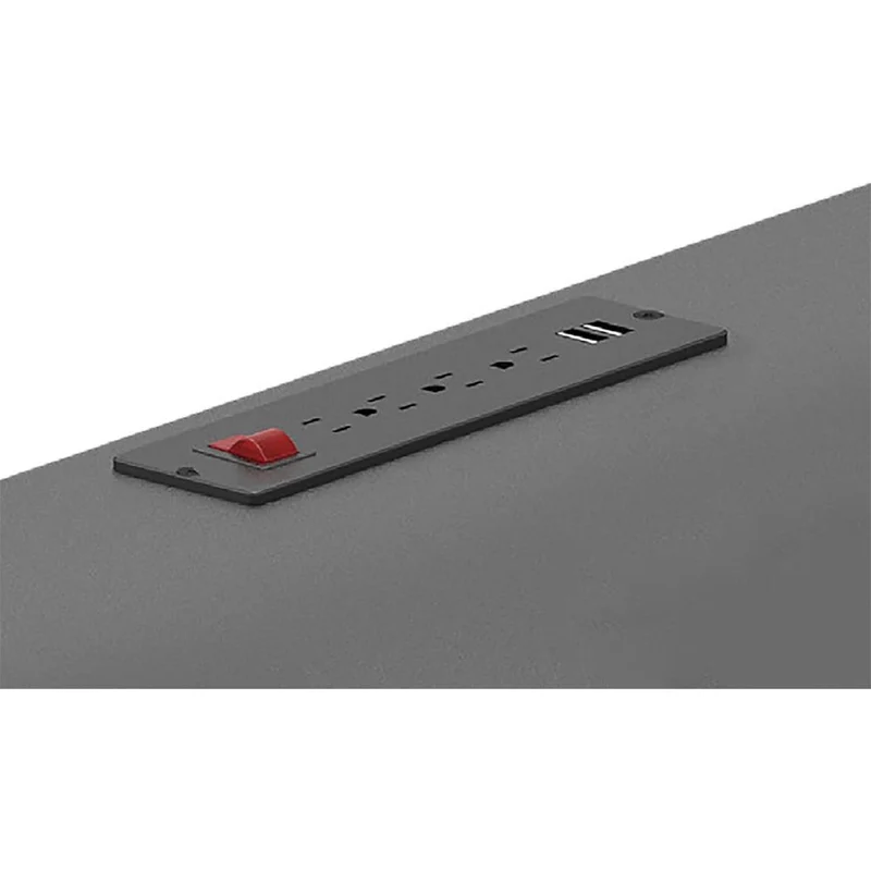 Rocelco - Bureau réglable électrique de 38 po avec CA/USB et tapis antifatigue - Noir