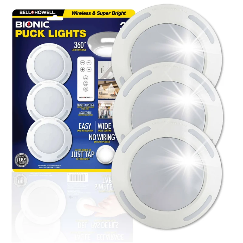 Bell+Howell - Lampes LED Bionic Super Bright pour dessous d'armoire - Paquet de 3
