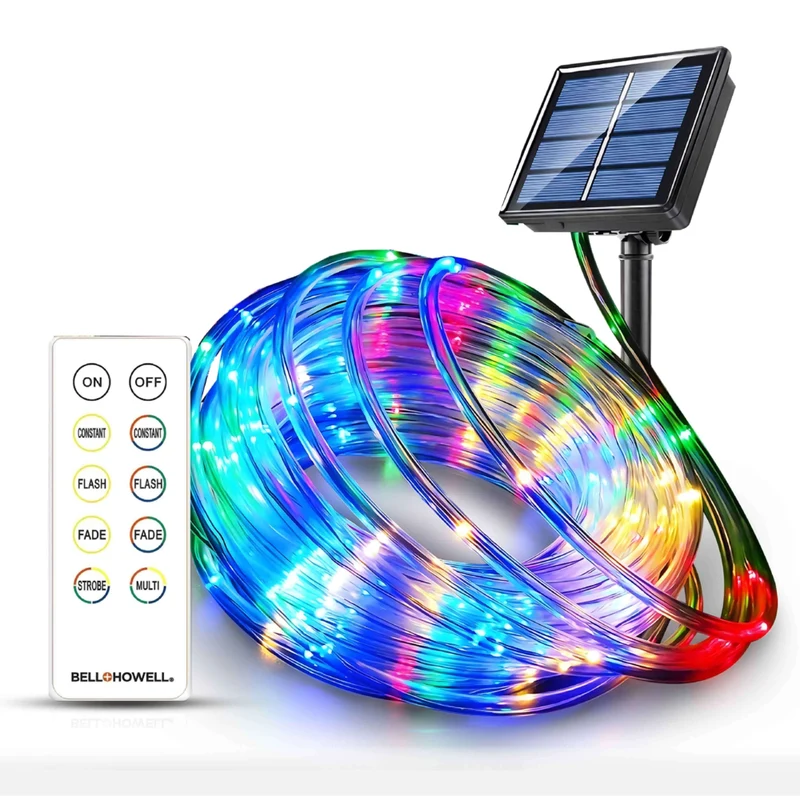 Bell+Howell 50-ft Solar USB Rope Light Color Changing with Remote