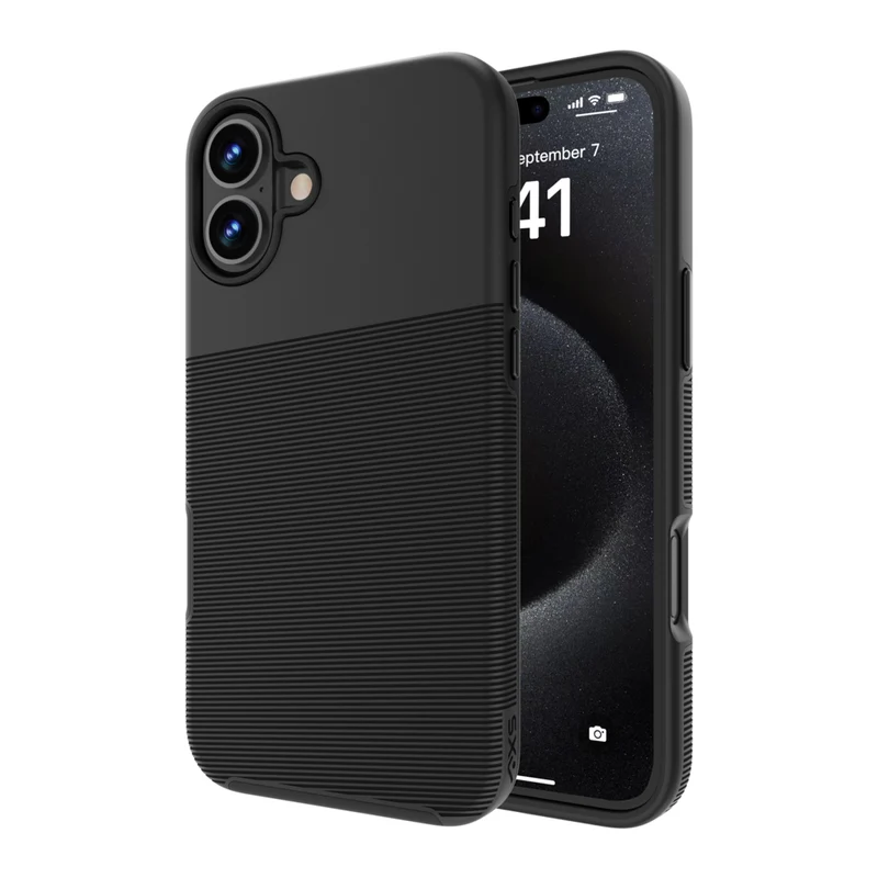 AXS PROTech Plus Dual-Layered Anti-Shock Sleek Case for Apple iPhone 16 Plus - Black