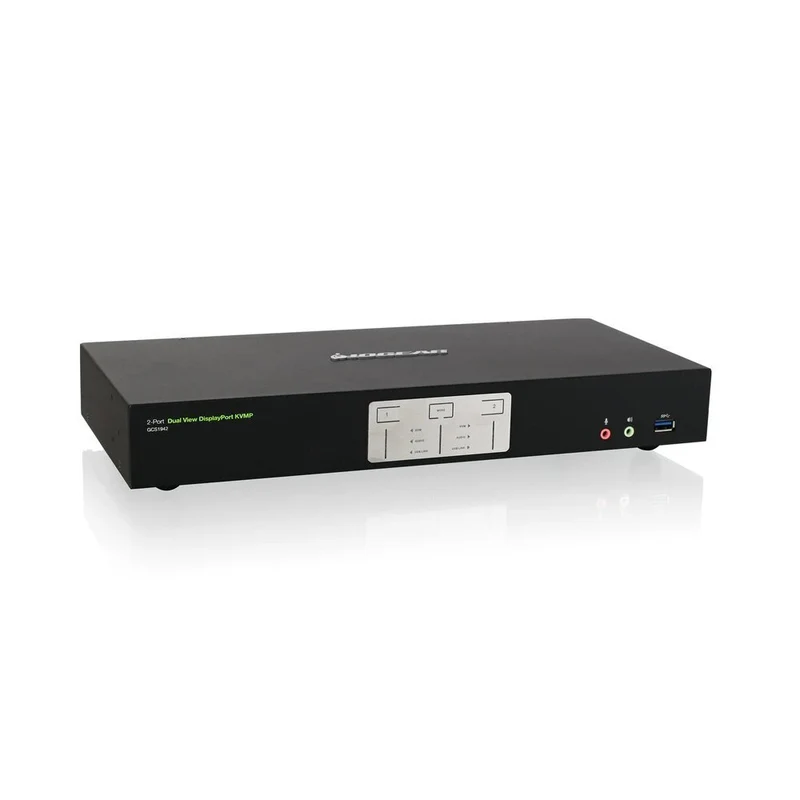 IOGEAR 2-Port 4K Dual View DisplayPort KVMP with USB 3.0 Hub and Audio