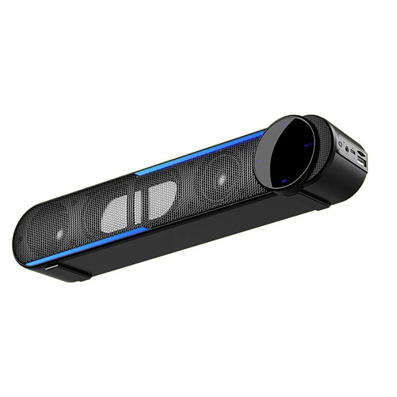 Havit Double Drivers HiFi Bass LED Desktop Speaker Soundbar - Black