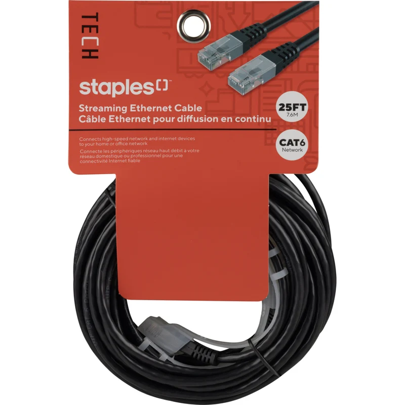 Staples CAT 6 Network Cable - 25 ft