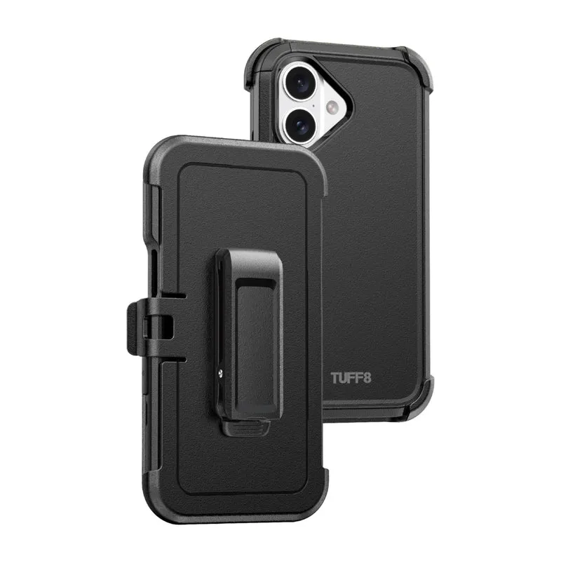 TUFF8 iPhone 16 Plus Impact+ Three layer Protective Case with Holster
