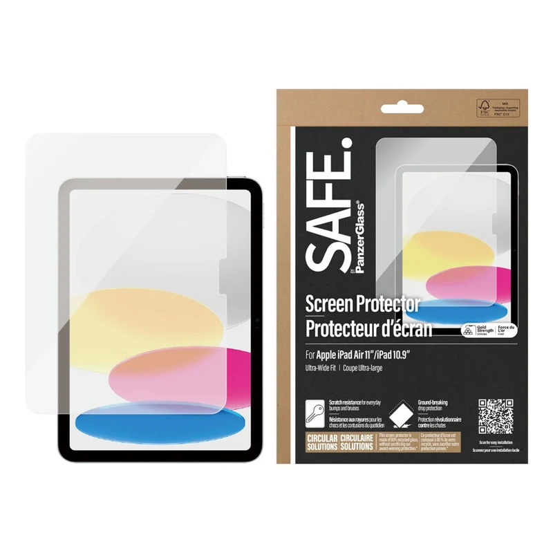 PanzerGlass SAFE Screen Protector for iPad Air 11" (M4/M3/M2) (2024) / iPad Air 10.9" (4th / 5th gen) - Ultra-Wide Fit – Clear