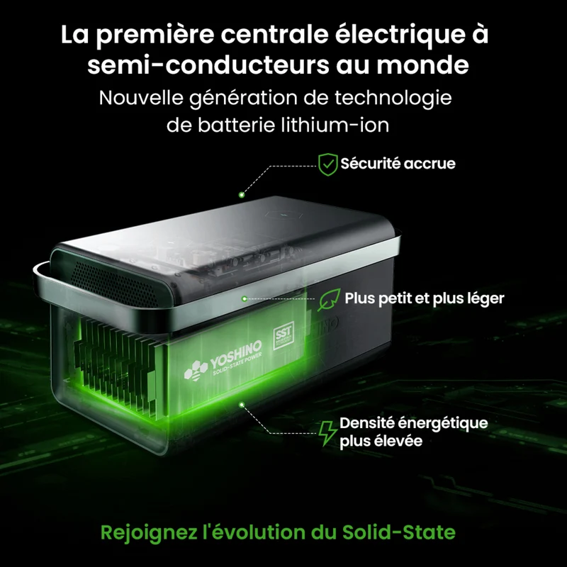 Yoshino - Générateur solaire portable à semi-conducteurs 4 000 W avec 3 panneaux solaires portables de 200 W