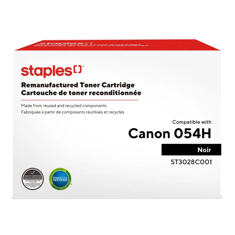 Staples Canon 054H Remanufactured Toner Cartridge - High Yield - Black