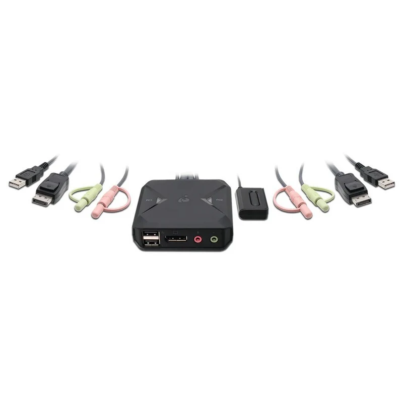 IOGEAR - Commutateur KVM avec câble USB DisplayPort 4K à 2 ports
