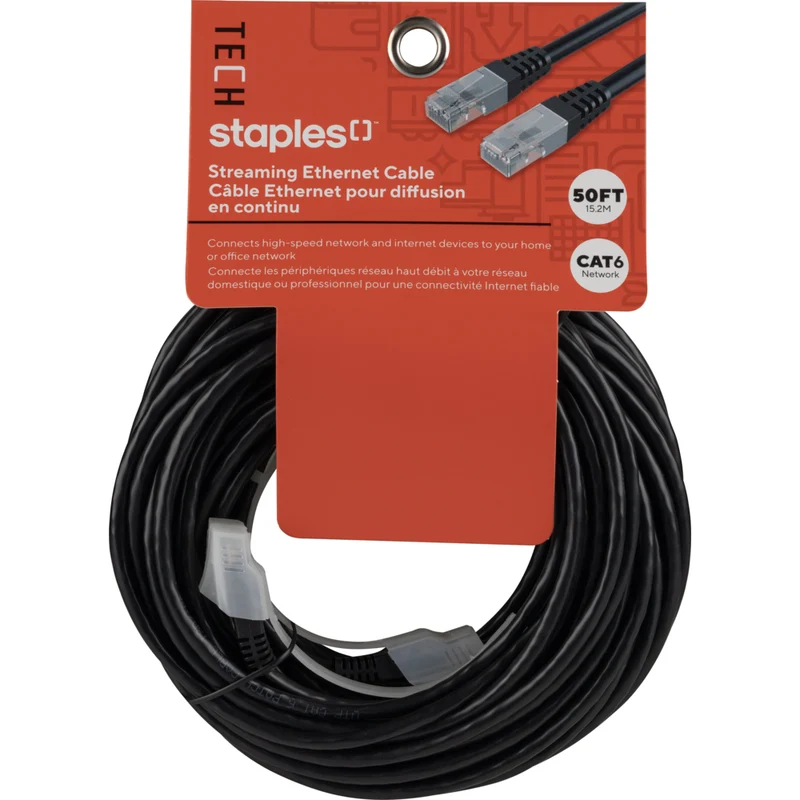 Staples - Câble réseau CAT 6 - 50 pi