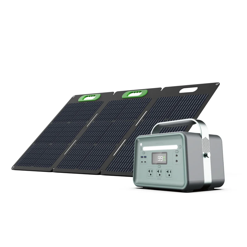 Yoshino Solid-State Portable 660W Solar Generator with 100W Portable Solar Panel