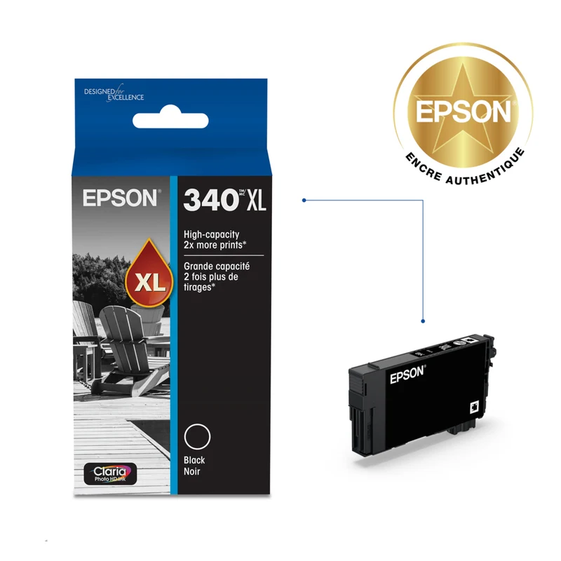 Epson - Cartouche d'encre 340 Claria Photo HD - Haute capacité - Noir