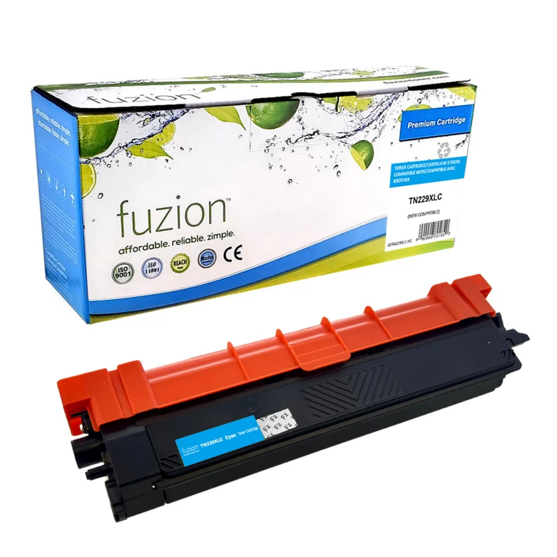 fuzion Brother TN229XL (TN229XLC) Cartouche De Toner Compatible - Haut Rendement - Cyan