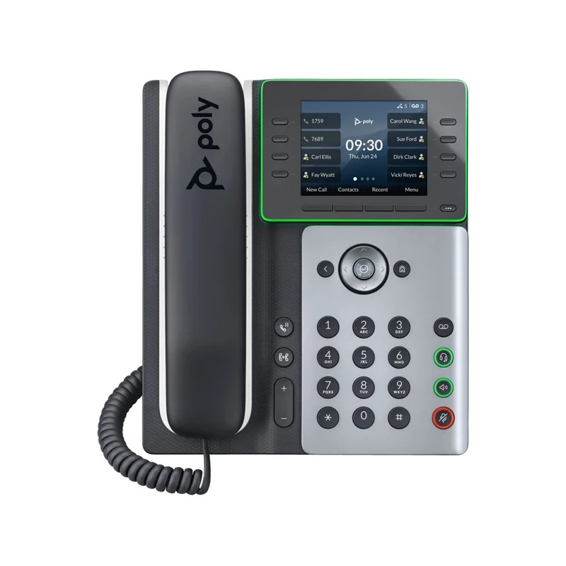 HP Poly Edge E300 Corded Wall Mountable IP Phone - Black