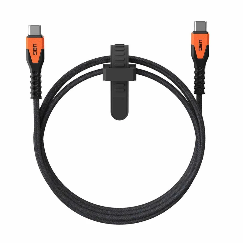 UAG Rugged Kevlar Core USB-C to USB-C Charge/Sync Cable 5ft - Black/Orange