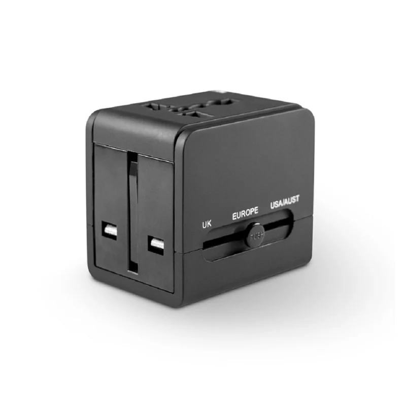 LOGiiX - World Traveler Adaptateur de voyage chargeur USB (2023) - Noir