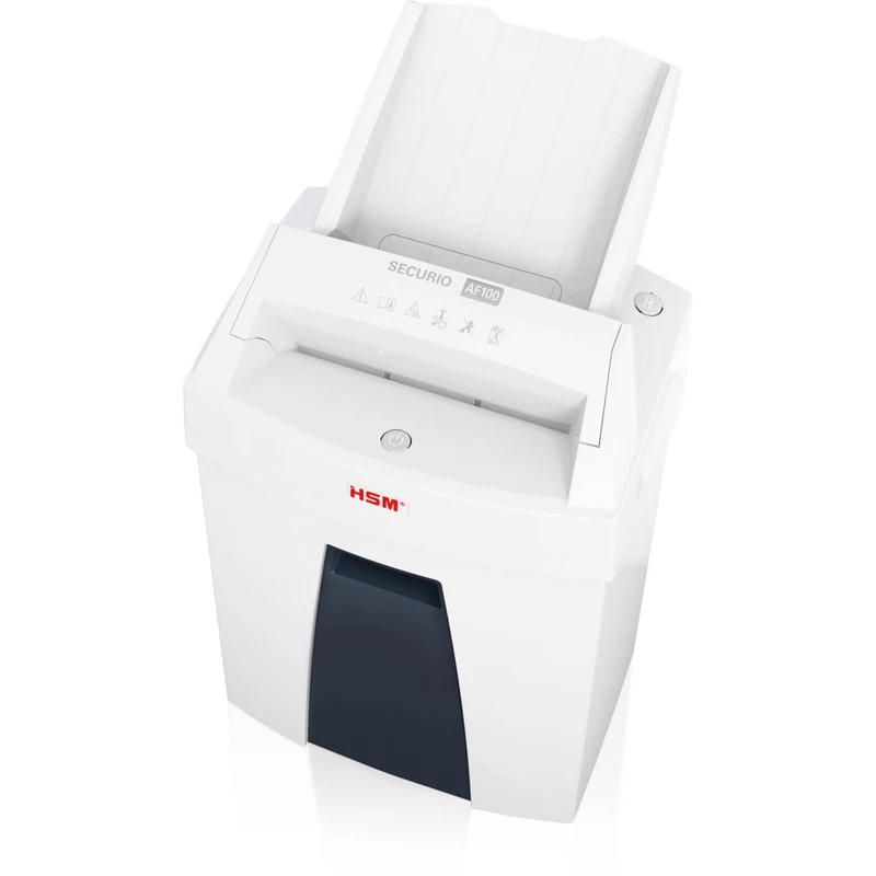HSM - Déchiqueteuse à coupe transversale Securio AF100 à alimentation automatique de 100 feuilles