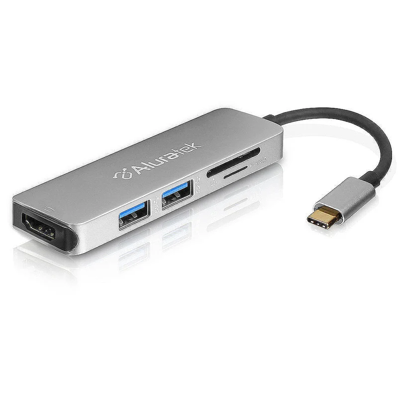 Aluratek USB Type-C Multimedia Hub and Card Reader with HDMI