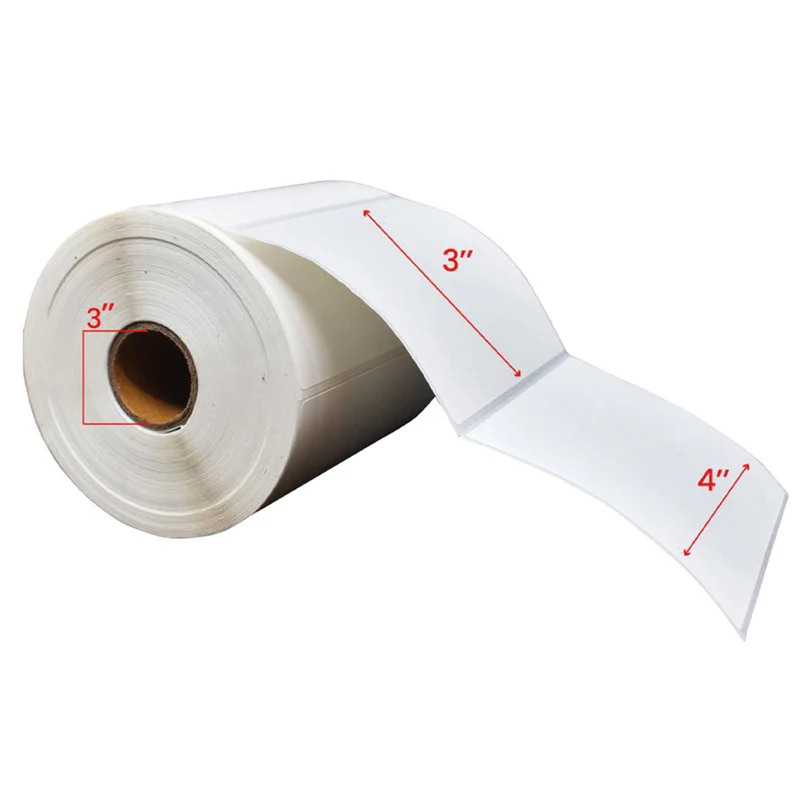 Premium Tape - 4 x 3 po (102 mm x 76 mm) Étiquettes Thermiques Directes - Noyau de 3 po (76 mm) - Paquet de 4