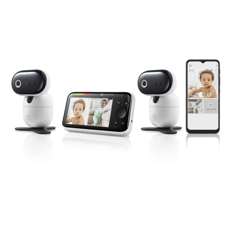 Motorola PIP1510 Connect Wi-Fi Video Motorized Smart Baby Monitor - White - 2 Camera Set