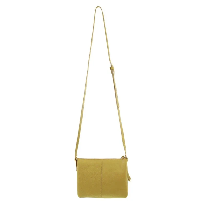 Pierre Cardin Leather Tassel Shoulder Crossbody Bag 21x15cm Yellow