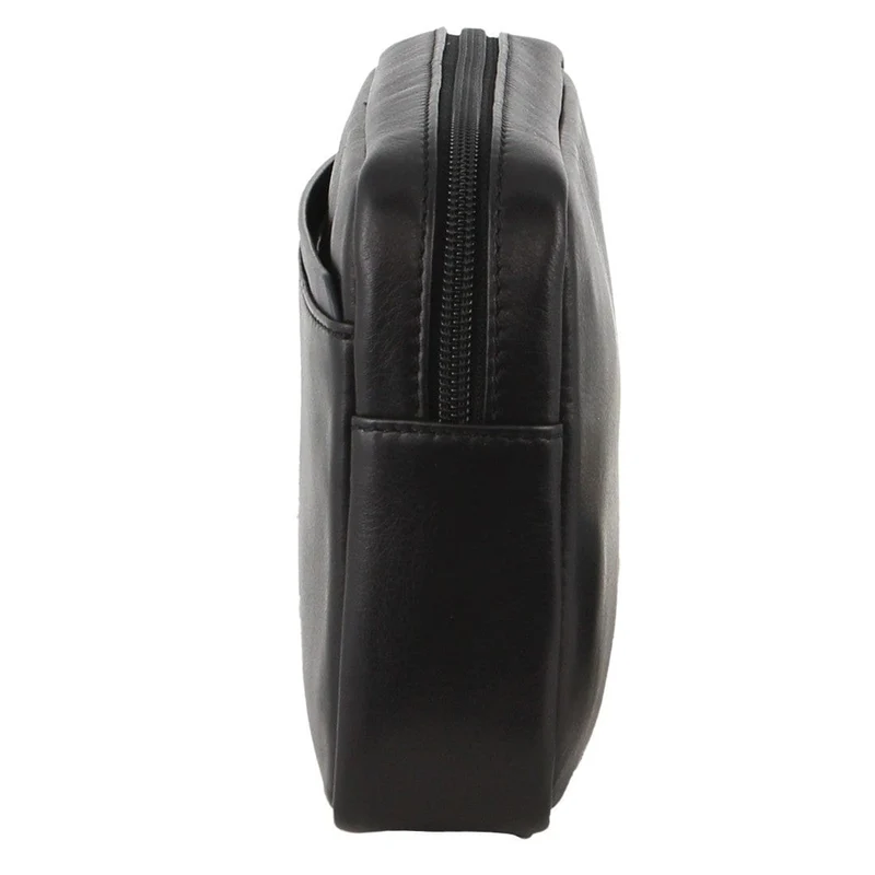 Pierre Cardin Men's Casual Leather Organiser Wristlet Bag 25x15cm Black