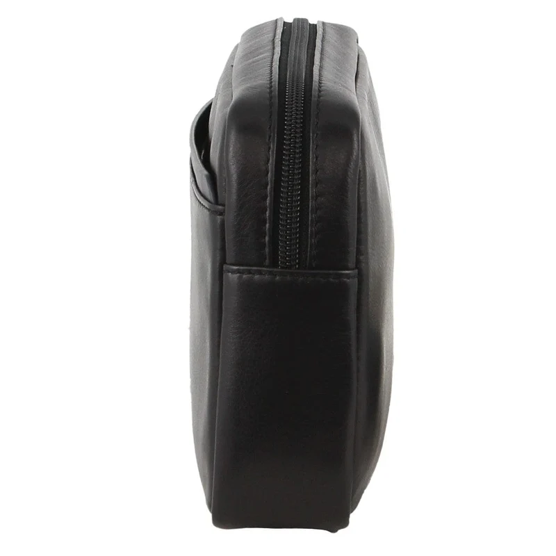Pierre Cardin Men's Casual Leather Organiser Wristlet Bag 25x15cm Black